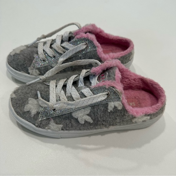 Girls Skechers Glittery Goldie Generation Cozy Sherpa Slip on Sneakers Size 2 - Picture 4 of 7